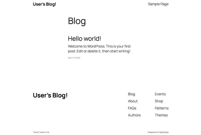 WordPress Live Site