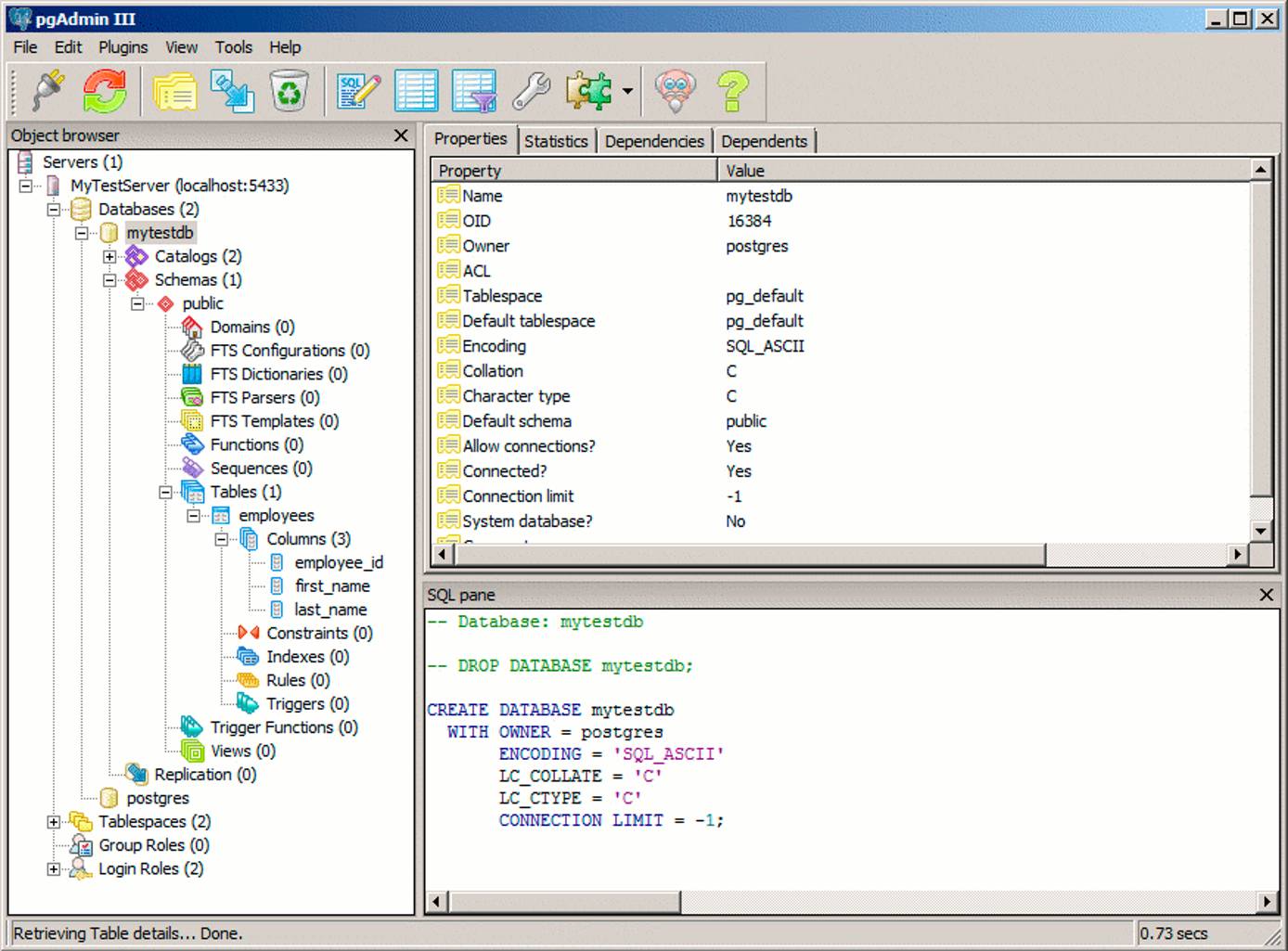pgAdmin III full database view pgAdmin III full database view