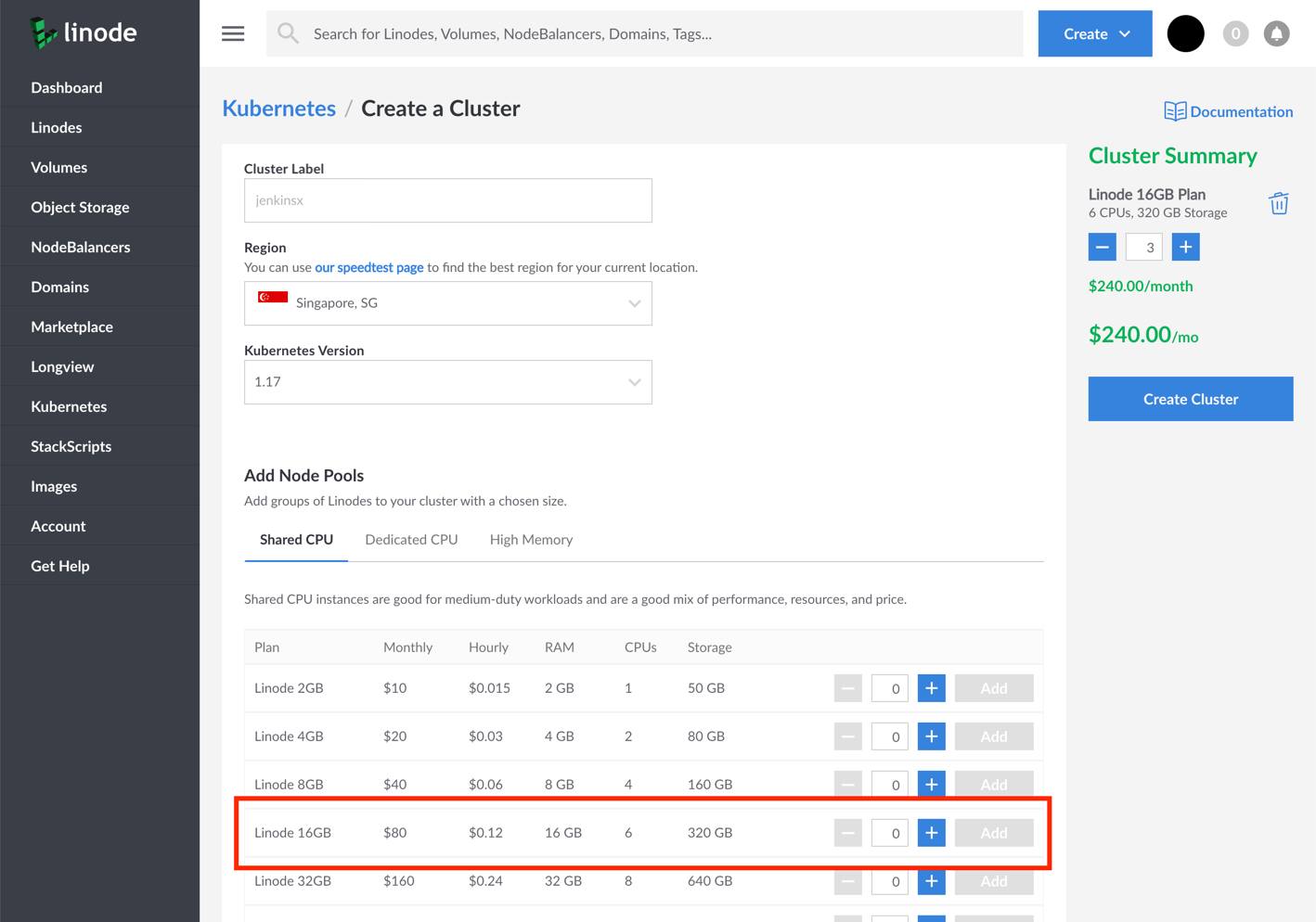 Creating a Kubernetes cluster on Linode Creating a Kubernetes cluster on Linode
