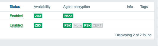Zabbix hosts detail Zabbix hosts detail