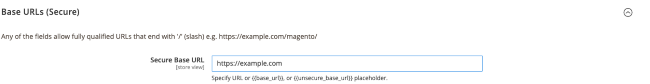 Enter your HTTPS address in the Secure Base URL field. Enter your HTTPS address in the Secure Base URL field.