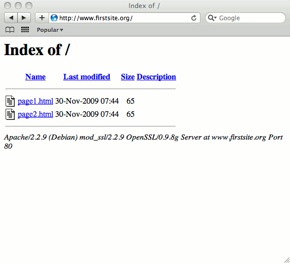 Website running under Apache on Debian 5 (Lenny). Website running under Apache on Debian 5 (Lenny).