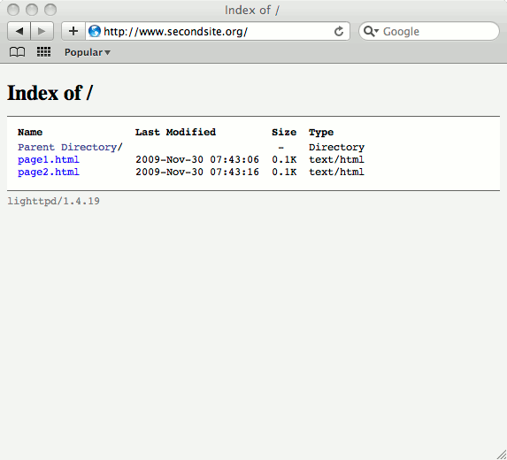 Website running under Lighttpd on Fedora 12. Website running under Lighttpd on Fedora 12.